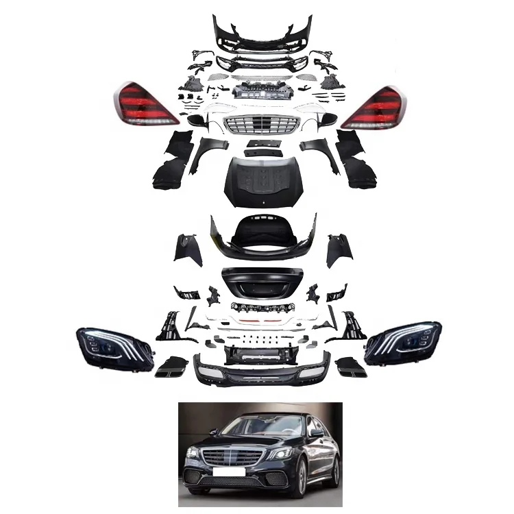 

Фабричные продажи Flying Wing S65 Стиль W221 Обновления W222 Bodykit Решетка бампера Капот Фара Задний фонарь Комплекты кузова для Mercede