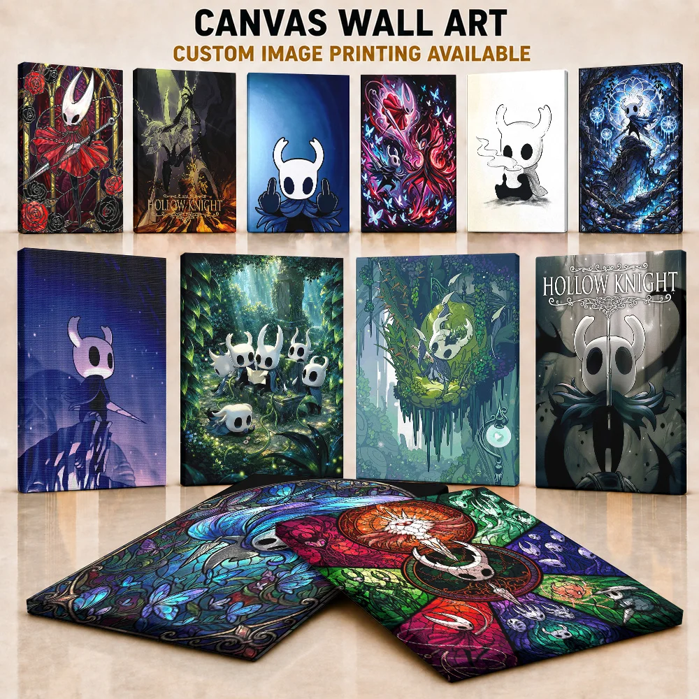 Hollow Knight Framed Canvas Posters Immersive Gaming Style Wall Art With Customized Photo For Creative Studio Ideal Player Gift