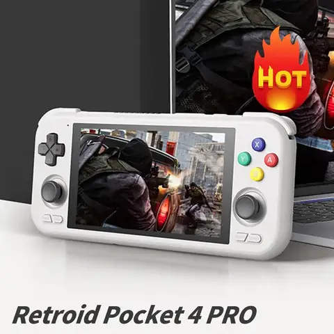 Retroid Pocket 4Pro 휴대용 게임 콘솔 4.7인치 터치 스크린 RAM 8GB WiFi 6.0 Bluetooth 5.2 5000mAh 게임 취미 선물