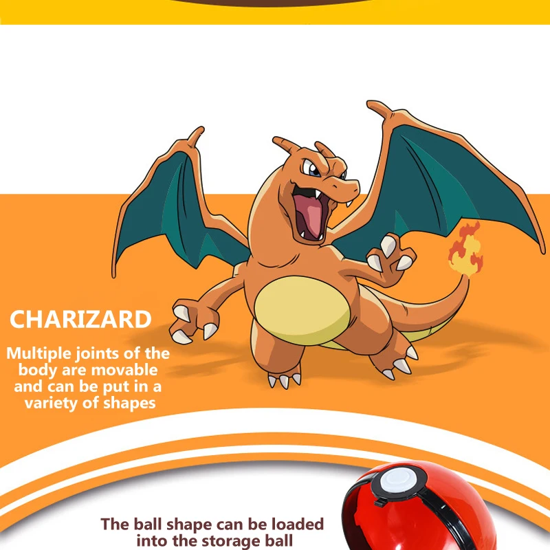 Pokemon Transform Poké Ball Pikachu Pokeball Charizard Bulbasaur Figuren Spielzeug Ornamente Mewtwo Gengar Modellpuppe Kindergeschenke – Detail 9
