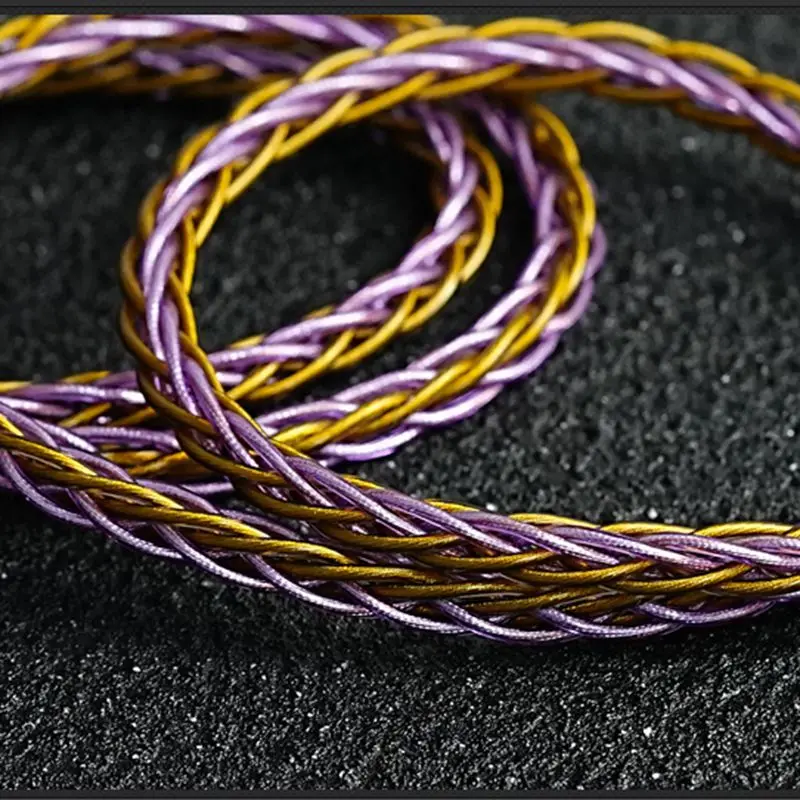 XINHS-S05 Gold e Silver Foil Wire, cabo de tecido misto, 8-Core