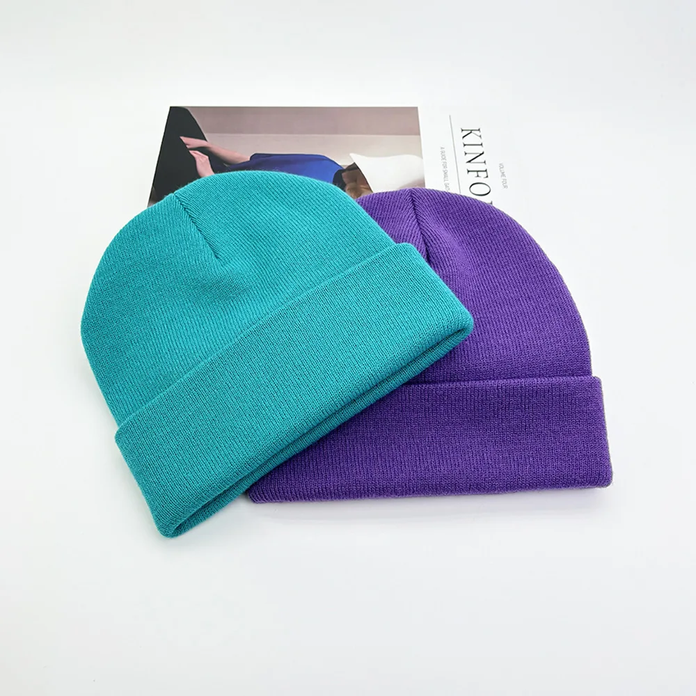 1 قطعة القبعات الشتوية للنساء الرجال بيني محبوك الصلبة لطيف قبعة الفتيات الخريف الإناث قبعة قبعات دفئا بونيه السيدات قبعة عادية #5