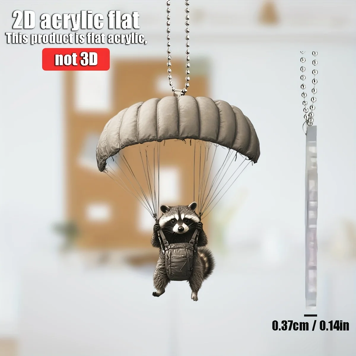 2D Flugzeug-Fallschirm-Känguru-Anhänger für Auto-Dekoration, Lustige Dekoration, Heim-Deko, Rucksack-Zubehör, Schlüsselanhänger – Detail 8