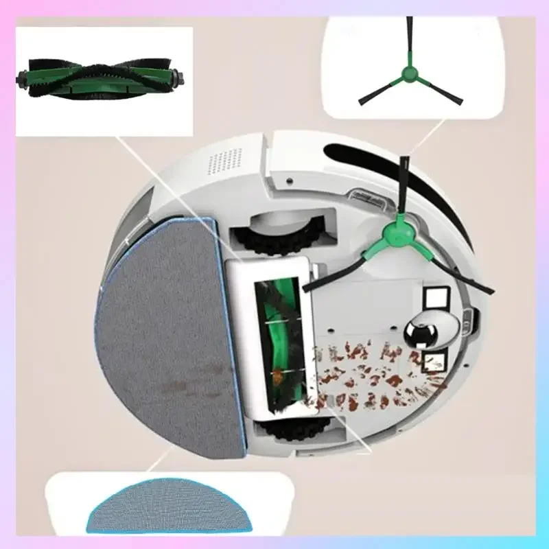 

ABRG-9PCS Accessories Kit For Irobot Roomba Combo Essential / Vac Essential Y0112 Vacuum Cleaner Main Side Brush Filter Mop