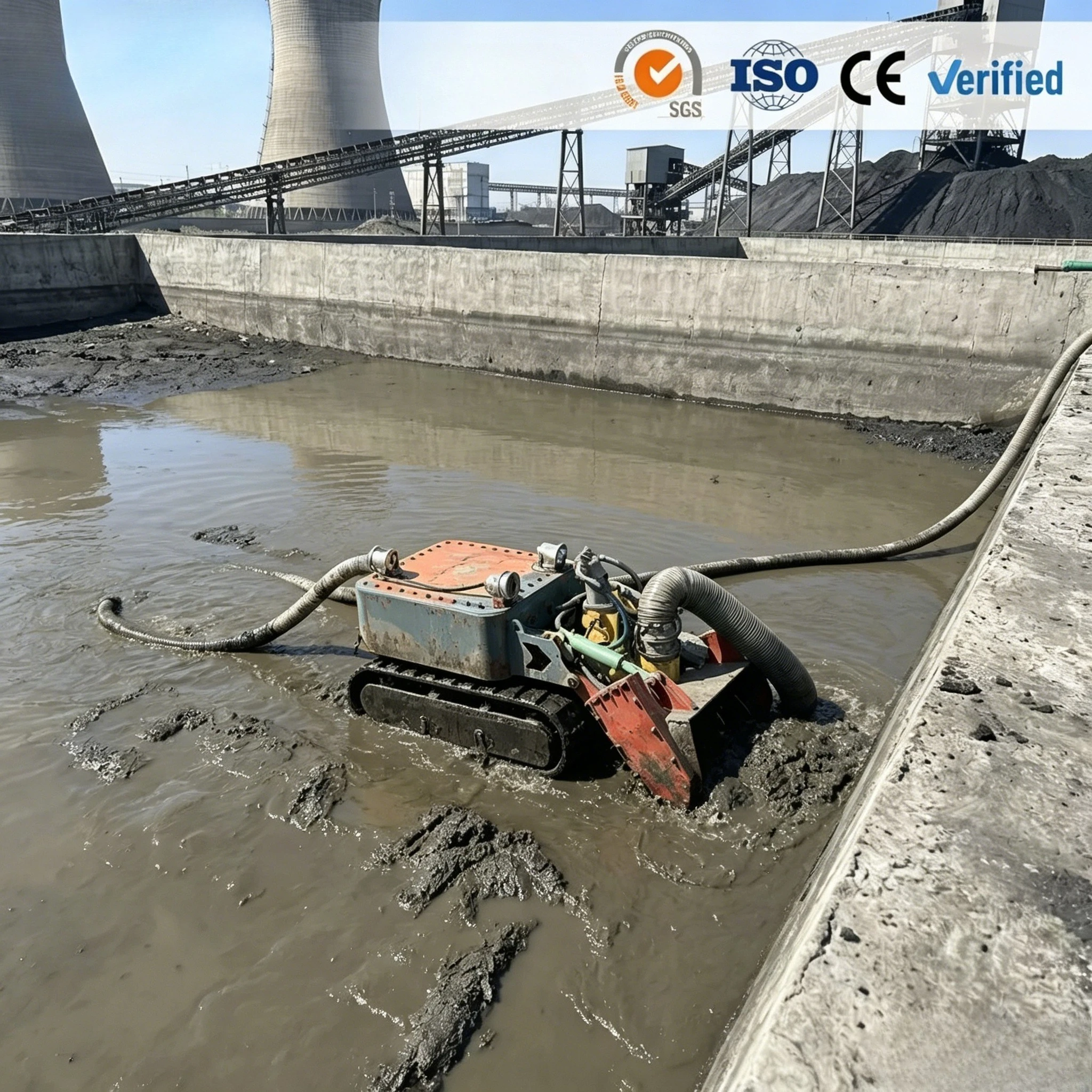 High Pressure Underwater Cleaner Robot Remote Dredging Machine for Pool Silt Sludge Sediment Customized