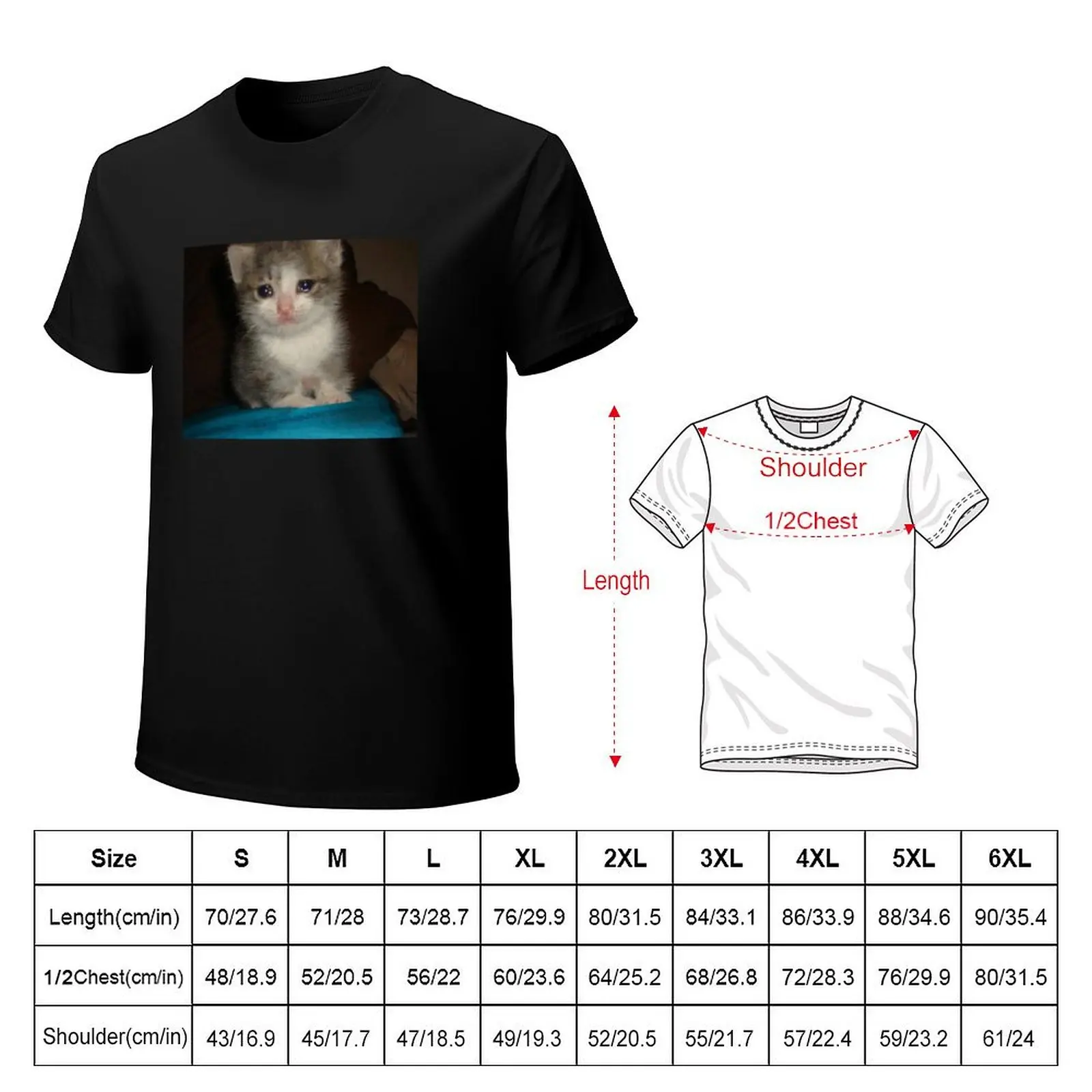 Crying Cat T-Shirt Breathable Workout Short Sleeve Top