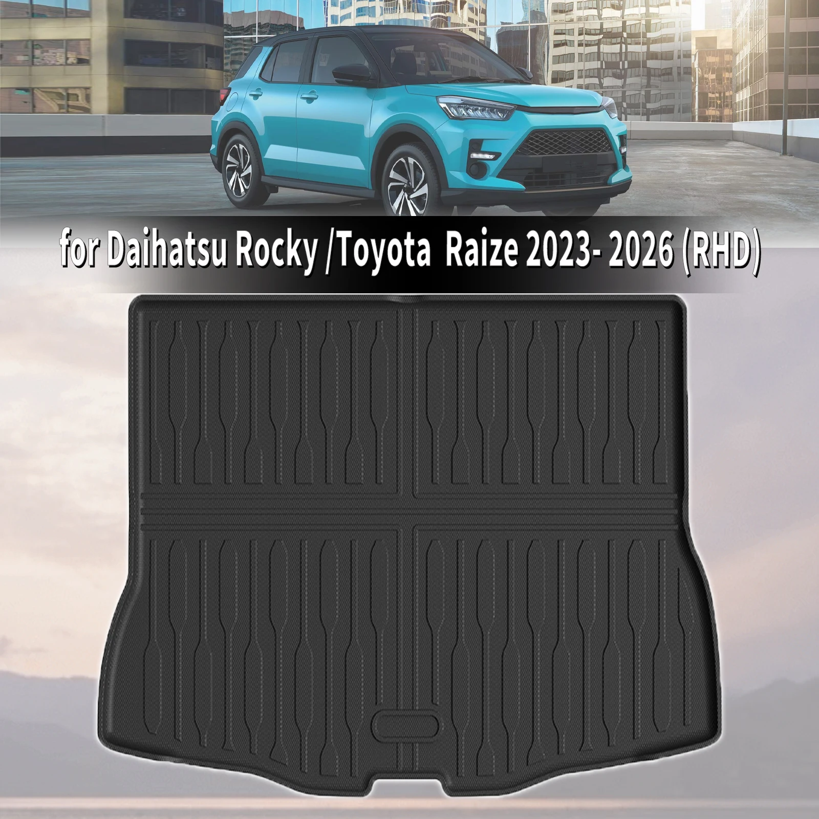 

for Daihatsu Rocky /Toyota Raize 2023-2026 Non-Slip Custom Fit TPE Car Trunk Mats All Season (Not Fit For Left Hand Drive)
