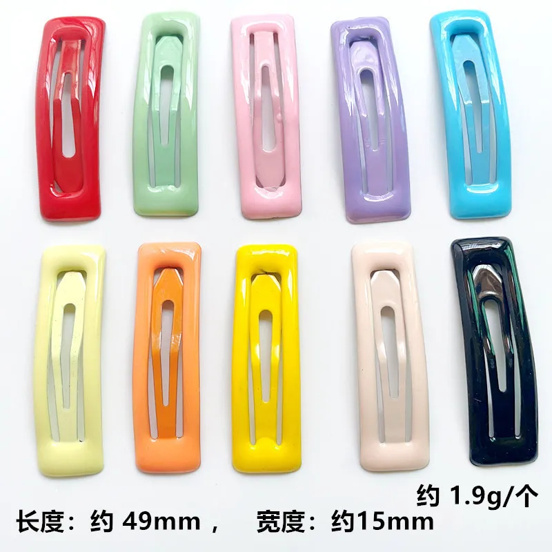 KYDZSW 10pcs Candy Color Rectangle Water Drop Clip 5cm Women Girls Children\'s Hair Clip Kids Headwear Accessories