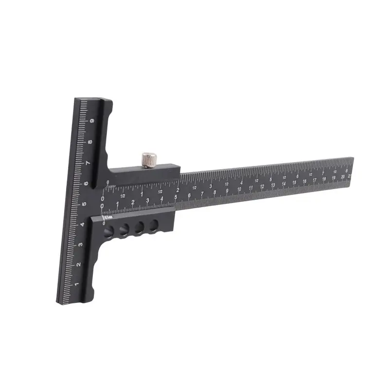 ABXF-Woodworking Scriber Gauge-Aluminum Alloy Sliding Marking Gauge,T-Square Scribing Measuring Marking Framing Ruler Tool