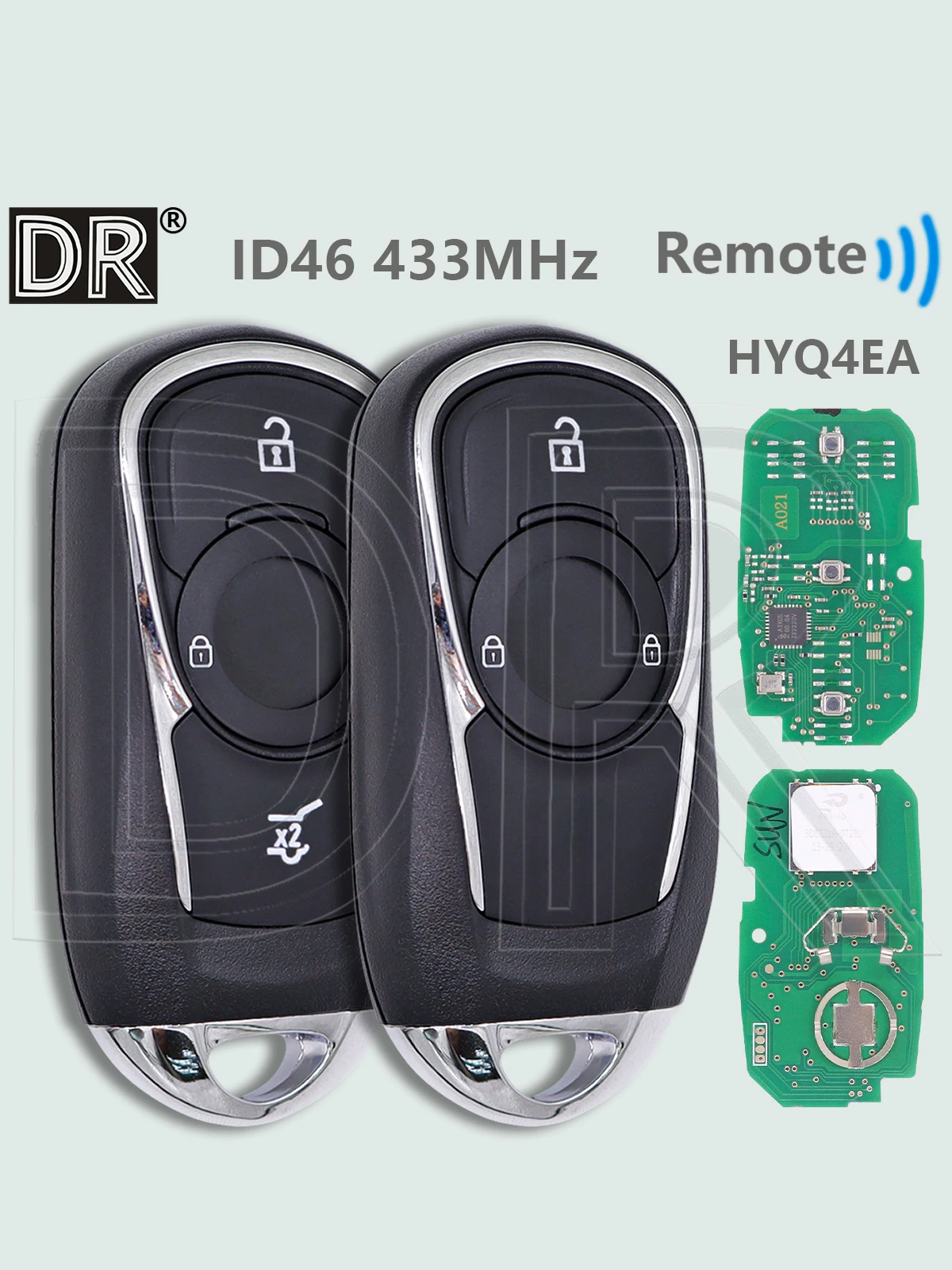 Pilot samochodowy DR HYQ4EA 433MHz z chipem ID46 do Opel Astra K Insignia 2016 2017 2018 2019 2020 2021 2022 Buick — 2