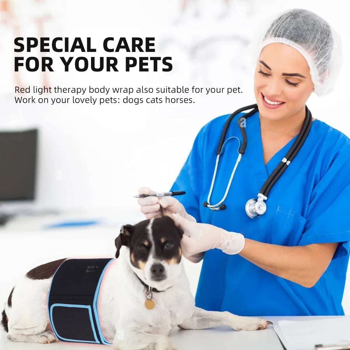 

2025/Redfy Home Use Pain Relief Pulsed Led Red Infrared Light Physical Therapy Waist Massage Wearable Photon Belts Wrap