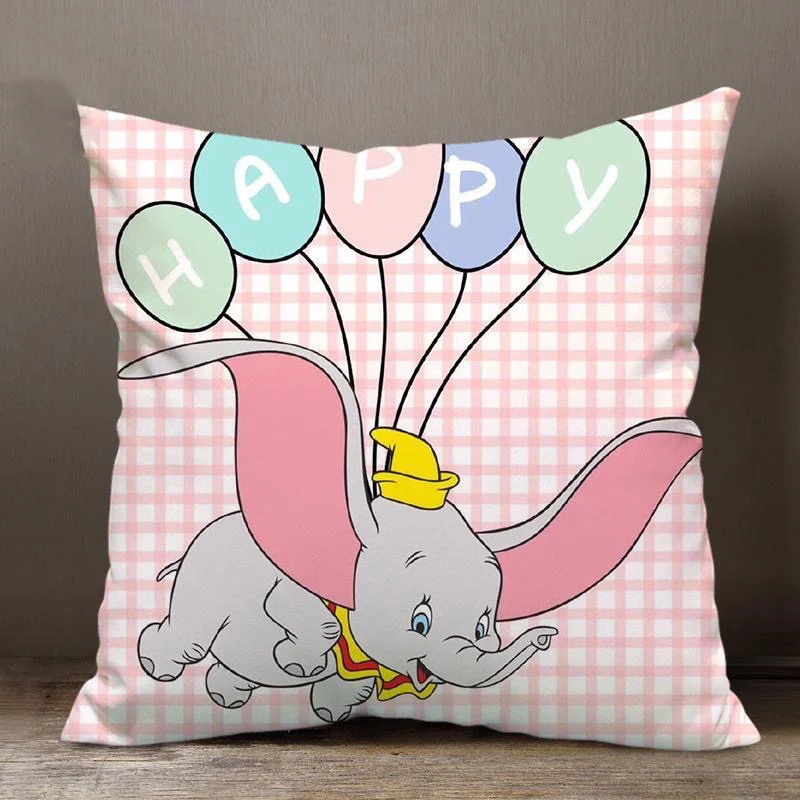 Funda de almohada de Disney Dumbo para niños, niños, niñas y parejas, funda de almohada decorativa, regalo de cumpleaños, 40x40cm