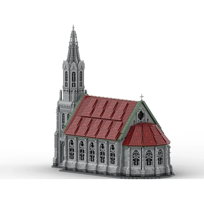 Street View Modell Moc Bausteine Alte Kirche Architektur Modell Technologie Ziegel DIY Montage Bau Spielzeug Urlaub Geschenke