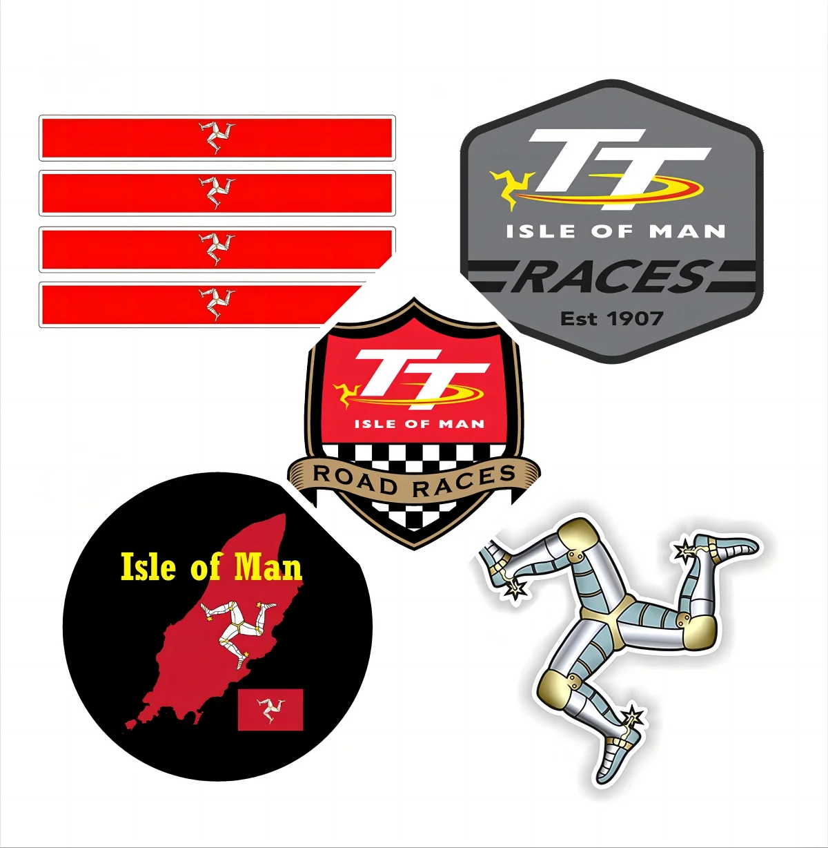 

Personality Isle of Man TT Race Logo Funny Car Stickers Bumper Occlusion Scratch Decal Skateboard Vinyl Accessories