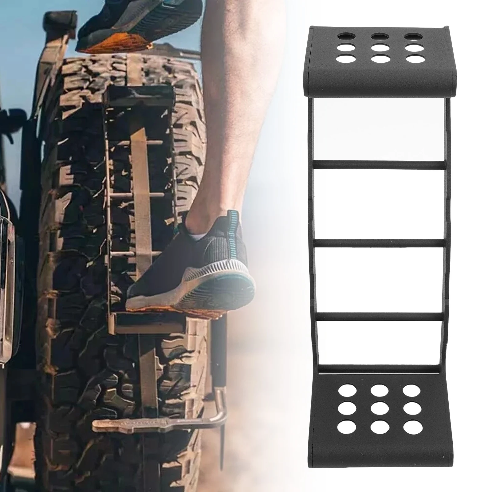 

Heavy Duty Tire Step Fit Tire From 24in to 35in Strong Load Capacity Wheel Ladder Replacement for Jeep Wrangler JK JL TJ YJ CJ