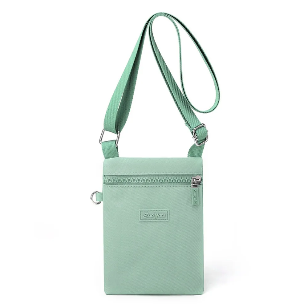 Portable Handbag Small Crossbody Bag Solid Color Zipper Shoulder Bag Nylon Messenger Bags Men