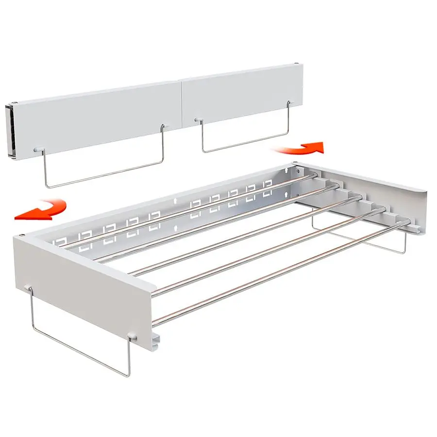 

Mounted Hidden Clothes Drying Rack PullOut Laundry Organizer with 5 Stainless Steel Rods Collapsible amp Foldable for Laundry Ro