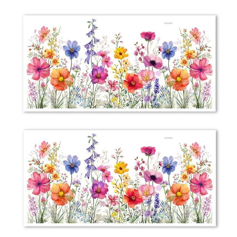 【Recommend】Colorful Flower Bouquet Window Stickers Spring And Summer Decoration Window Decoration Home And Office Decoration
