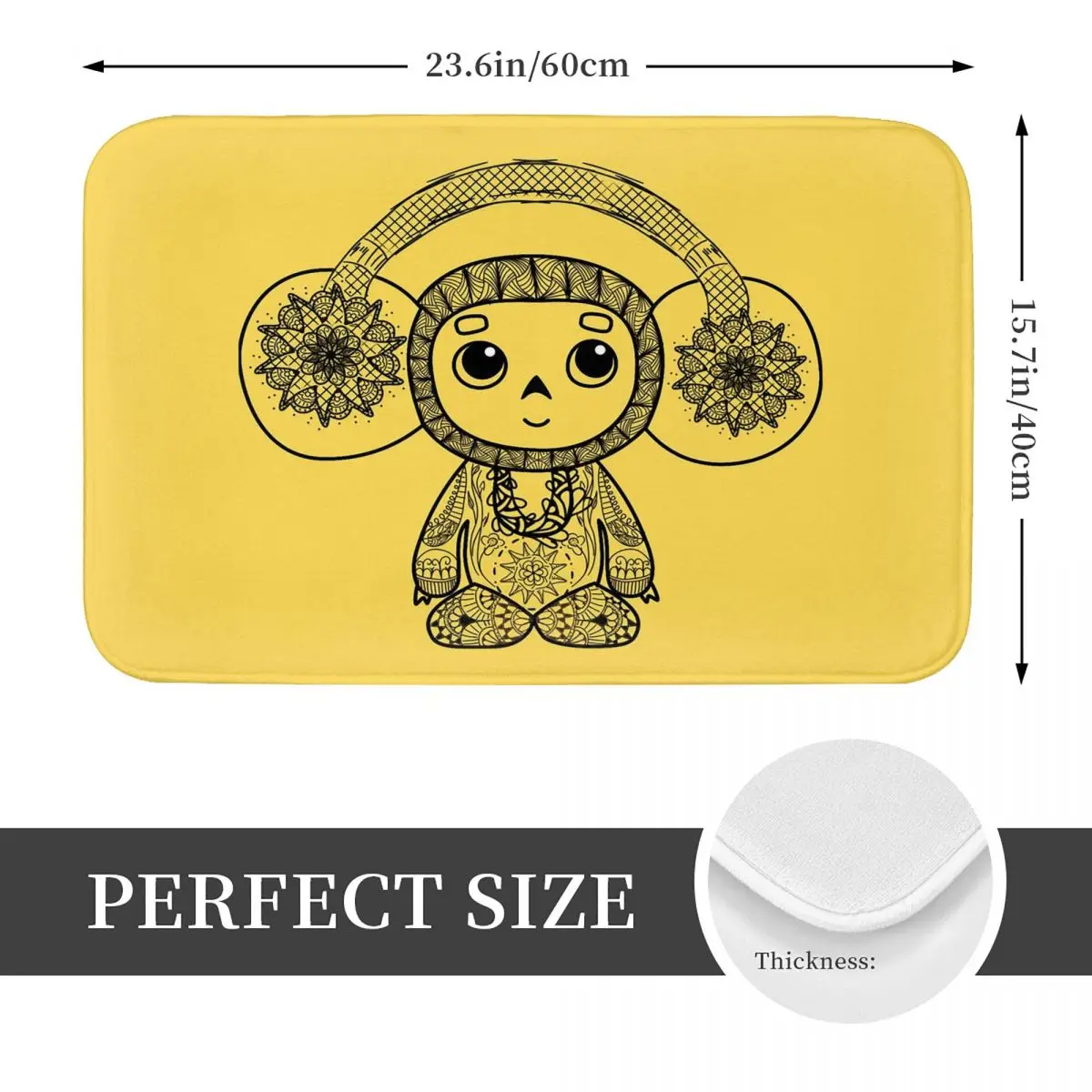 Cheburashka Doormat Kitchen Entrance Home Floor Mat Non-slip Carpet Rug for Balcony Footpad Mats