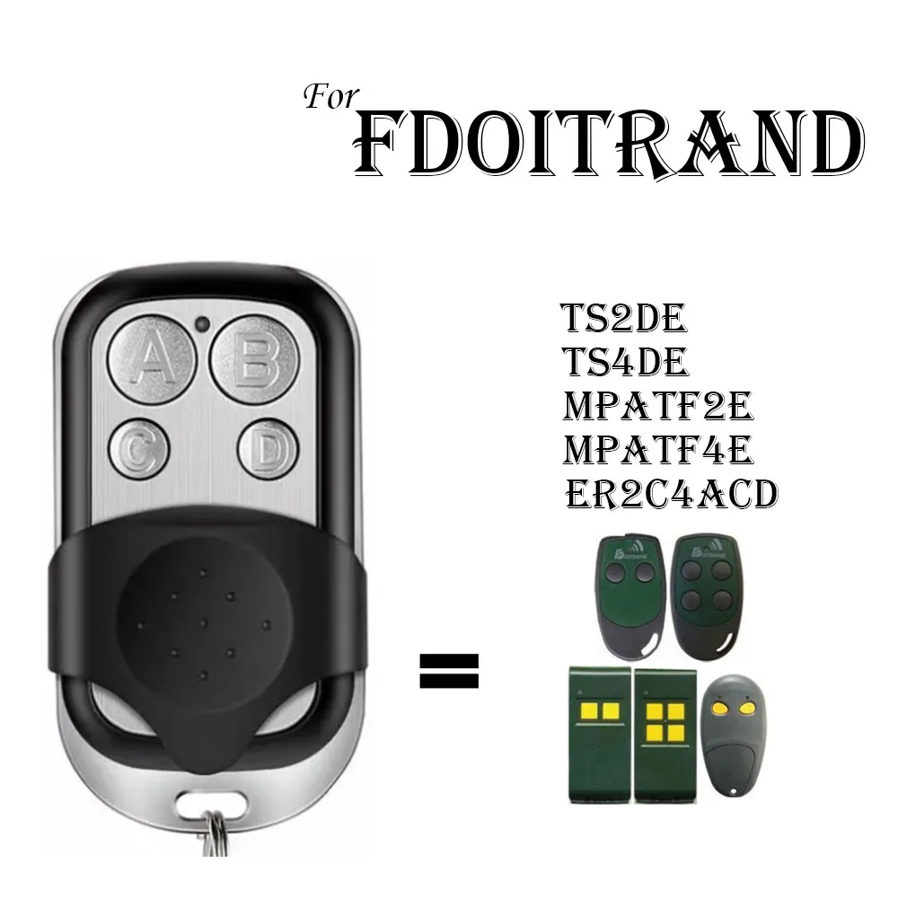 

FDOITRAND Garage Door Remote Control Clone Command Transmitter FDOITRAND TS2DE TS4DE MPSTF2E MPSTF4E ER2C4ACD 433MHz Fixed Code