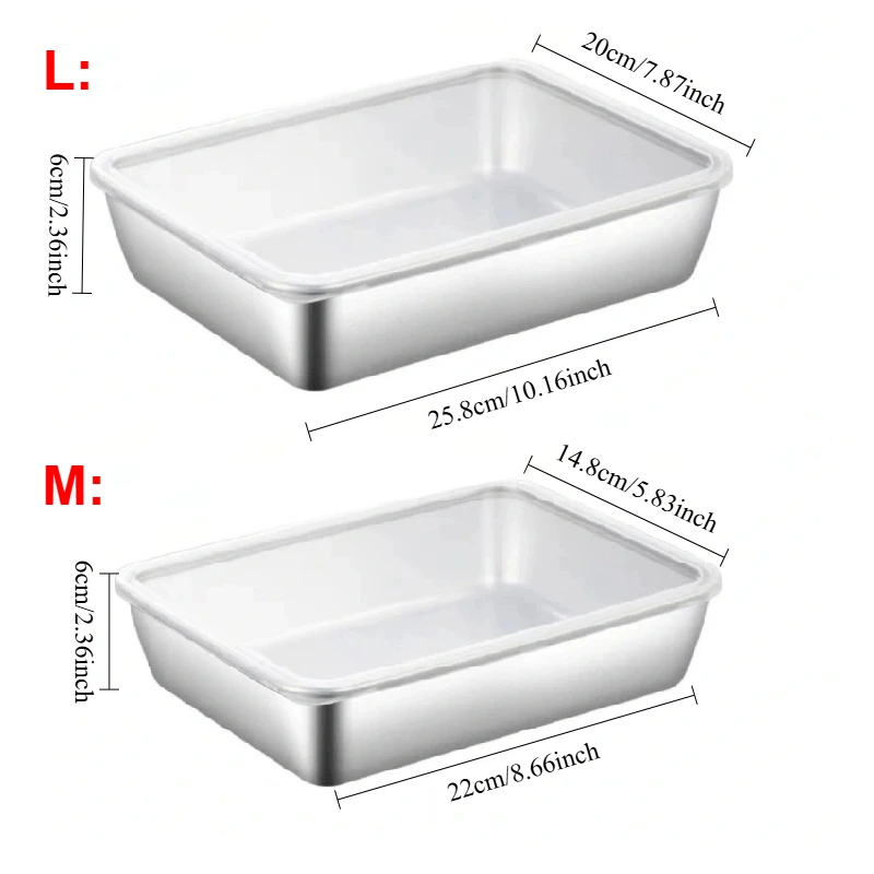 1-3PCS Stainless Steel Food Storage Containers Airtight BPA-Free Kitchen Organizers Fridge Pantry Dry Goods Sale