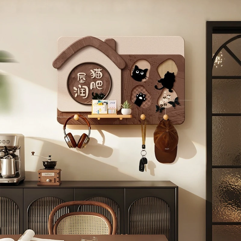 

Entrance hall decorative Coat rack Cat pattern suspended save space storage shelves multi-functional perchero furniture home