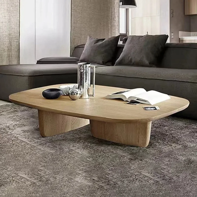Mesa de centro de madera maciza de Amazon para sala de estar, luz de apartamento de lujo, mesa de té de pino, registro