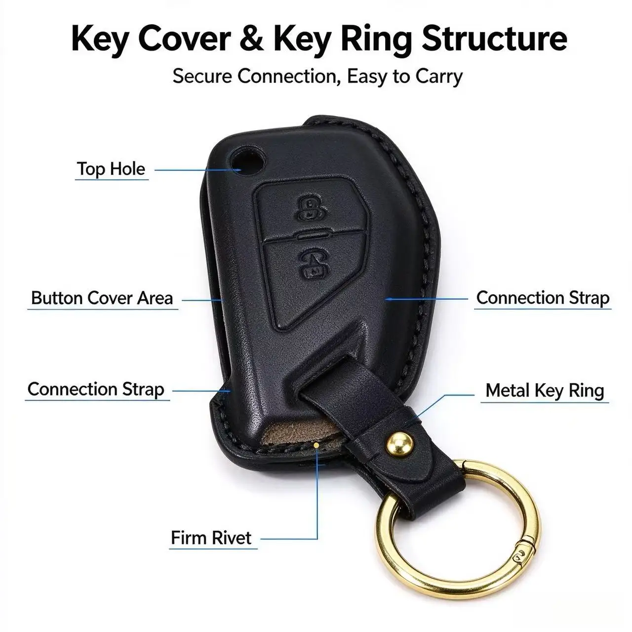 Motorcycle Key Shell Cover Leather Keychain Case Key Ring For ZXMOTO 820RR 500RR 500F