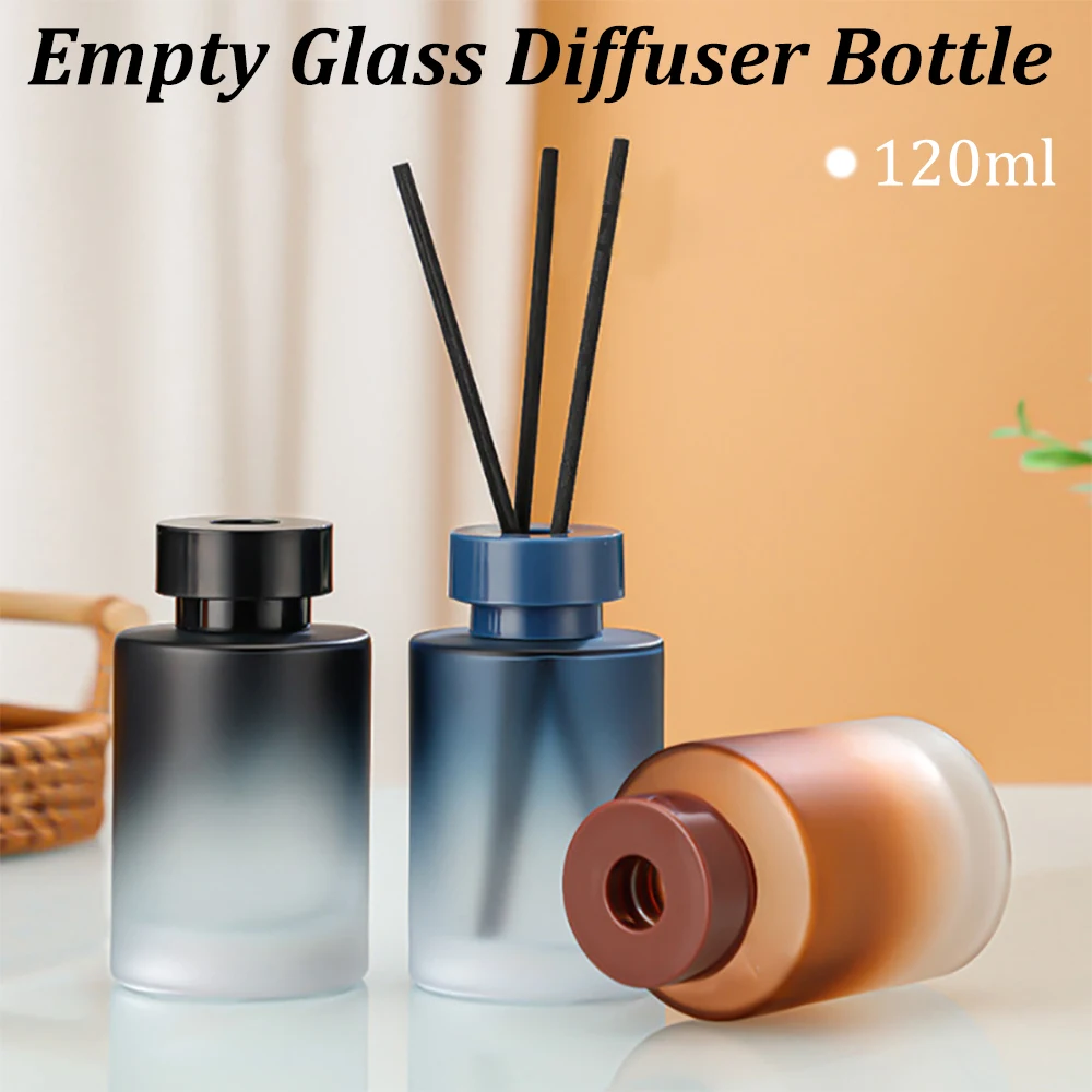 120ML Empty Glass Diffuser Bottle Refillable Fragrance Accessories Aromatherapy Replacement Diffuser Jar DIY Home Bathroom