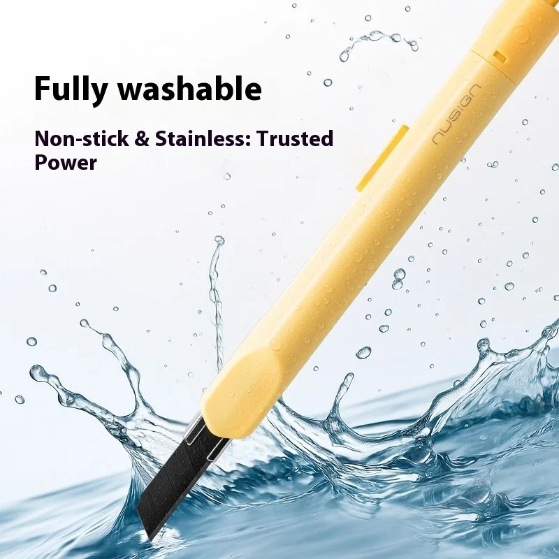 DeLi New 2-in-1 Unboxing Knife Multi Functional Portable Telescopic Knife For Student Children Lightweight Paper Cutting Knife