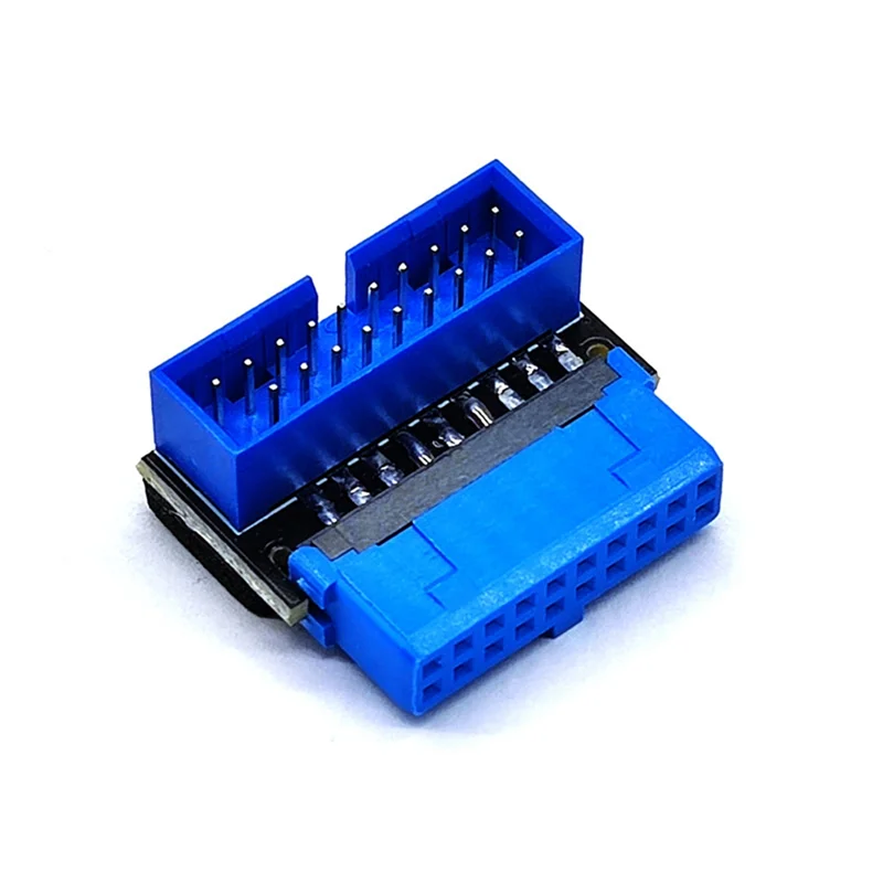 

USB Header Adapter USB3.2 GEN1 19Pin/20Pin Socket 90 Degree Steering Elbow Converter DIY Desktop Motherboard A