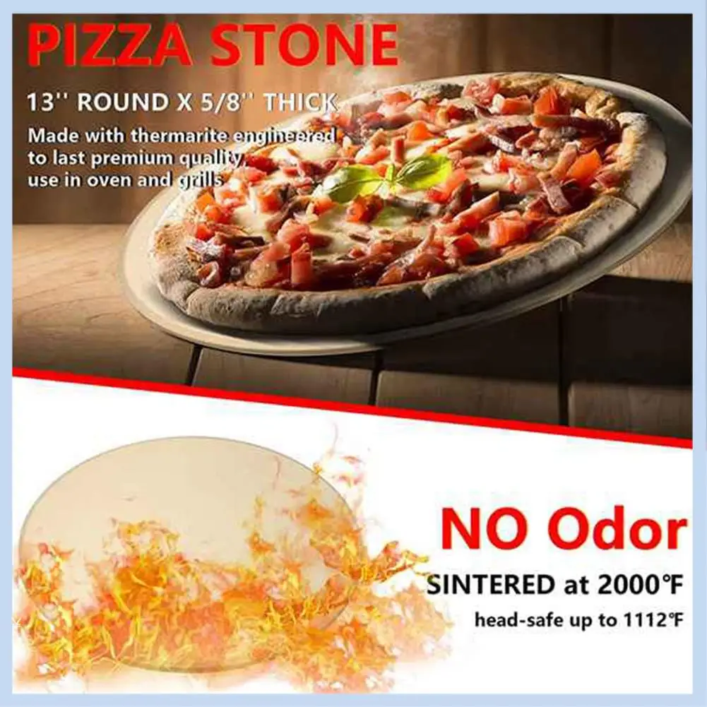 

MLGB-Pizza Stone Set-13 Inch Pizza Stone For Grill And Oven With Foldable Metal Pizza Peel And Accessories Set