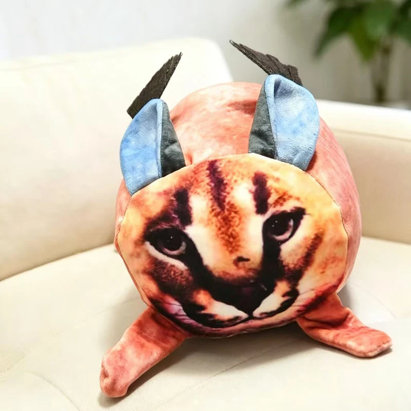 Cute Caracal Plush Pillow Soft Fluffy Wild Cat Stuffed toy with Tufted Ears for Sofa, Bed ， Animal Lovers and gifts. - view 4