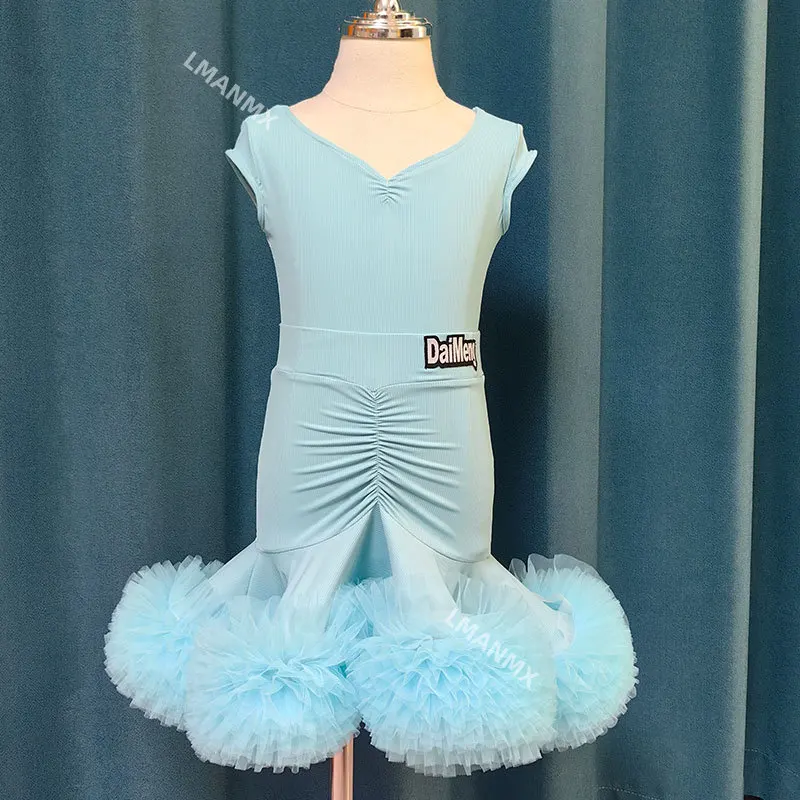Girls' Latin Dance Practice Dress Children's 2025 New Summer Training Set High end Performance Dress