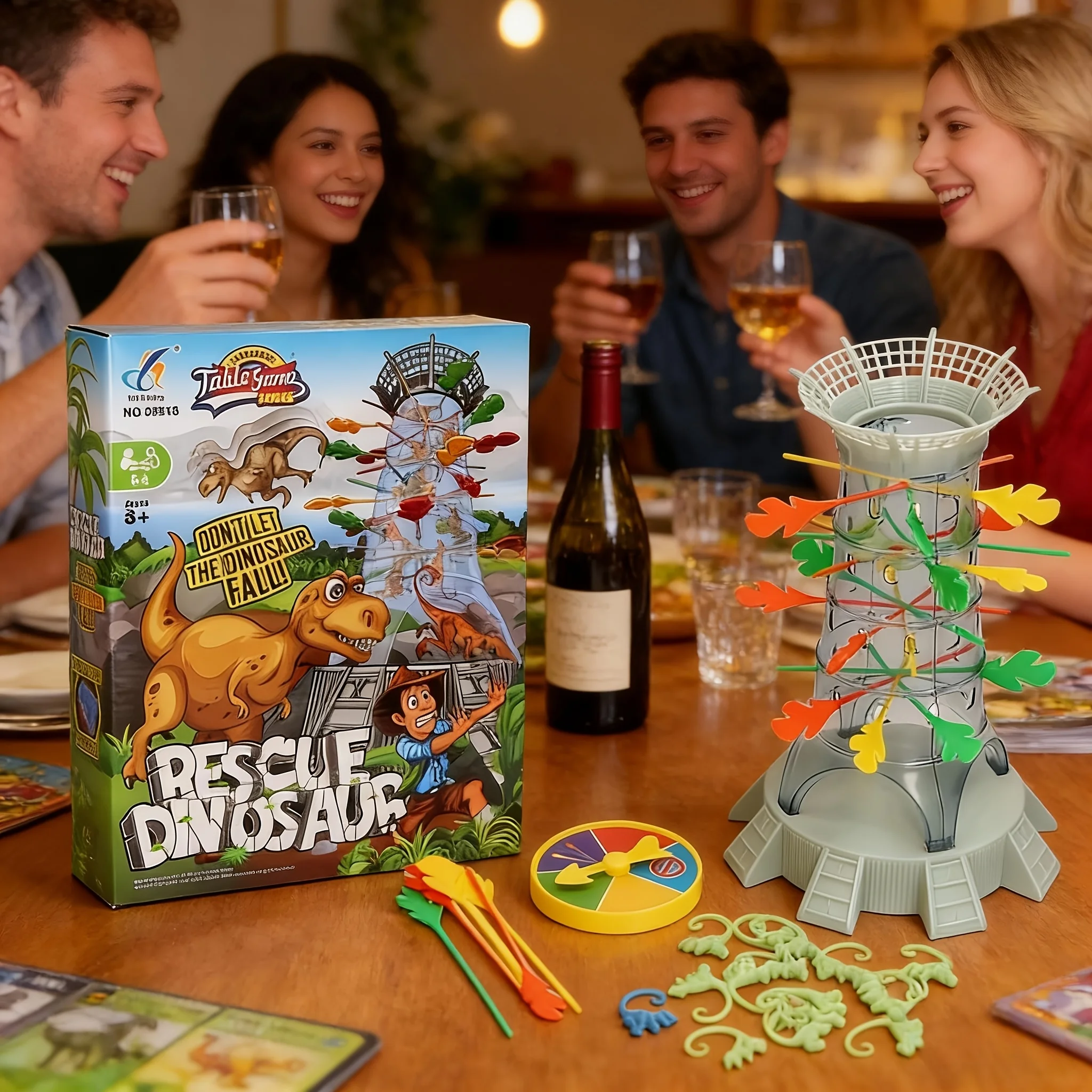 

Save The Dinosaur Stick Pulling Game, 20 Dino Figures & Spinner, Tower Tumbling Toy, Family Party Kids Xmas Birthday Gift