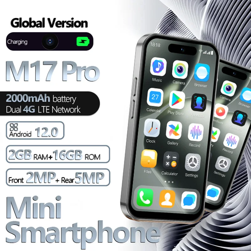 Best Gift Giving! ONEMYTH M17 Pro Mini Backup: 4-inch small screen+4G dual card | Long battery life 2000mAh | 2+16G/3+64G