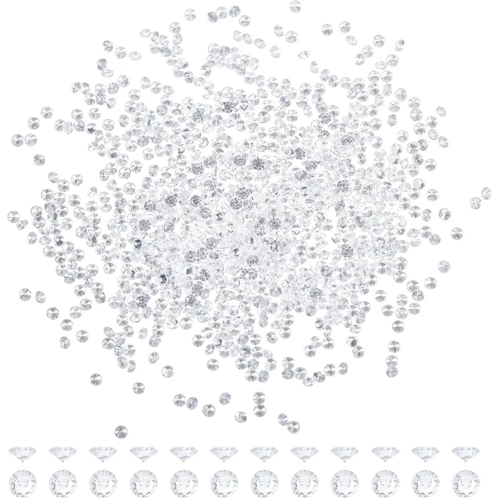 2000pcs Clear Cubic Zirconia Stone 1mm Grade A Faceted CZ Diamante Rhinestone Gems Small Zirconia Cabochons making kit