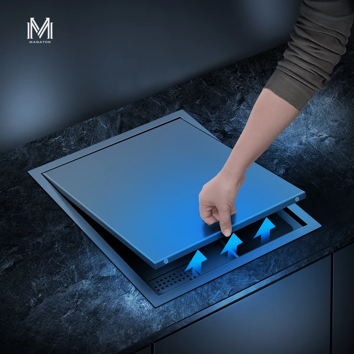 ASRAS Kitchen Sink Handmade Nano Grey Hidden Small Single Sink Standard Lifting Faucet