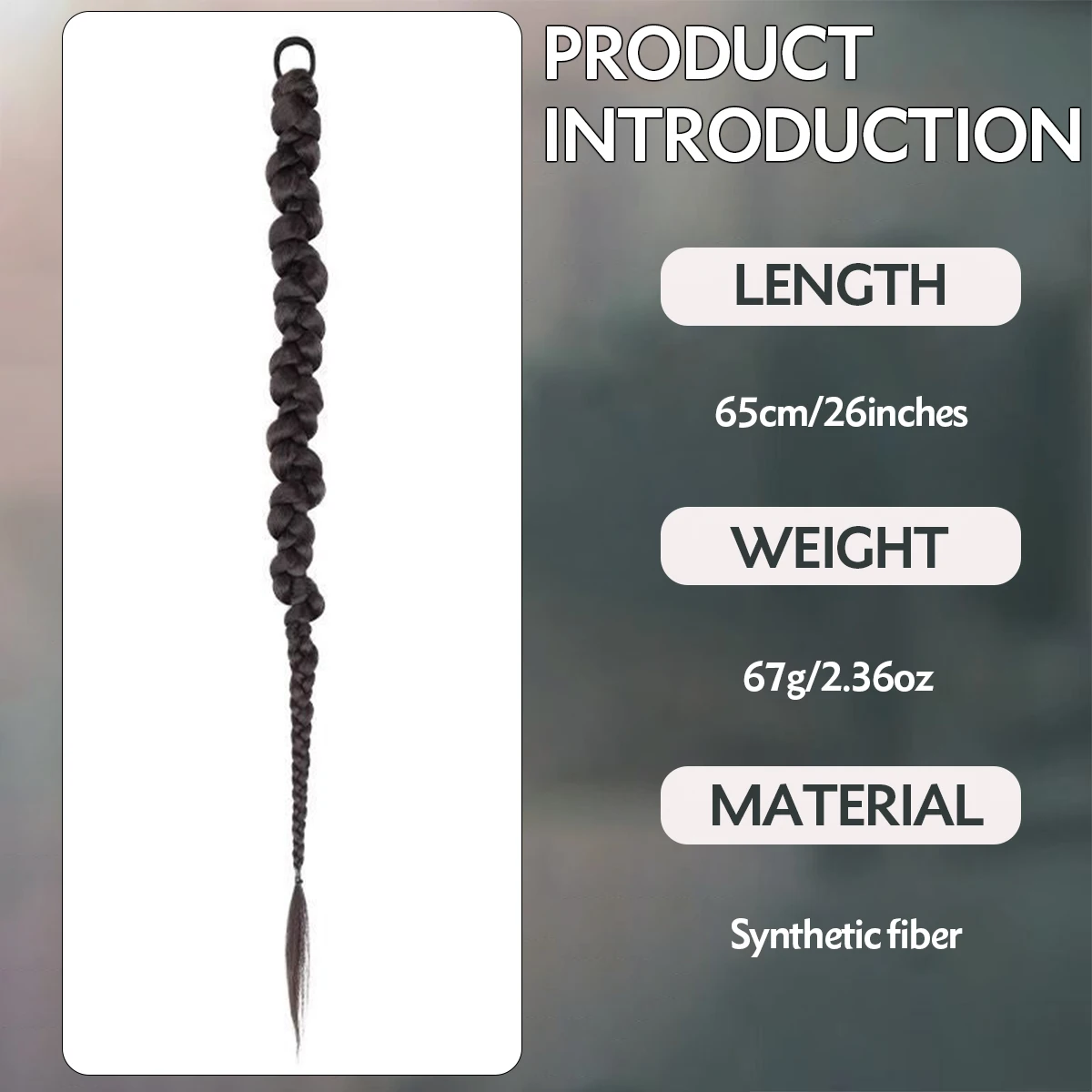 Peruca de rabo de cavalo trançado torcido sintético, faixa de borracha elástica alta, resistente ao calor, rabo de cavalo falso, roupa diária para festa