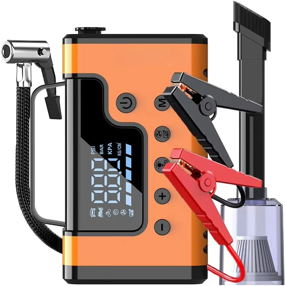 

Портативный стартер 3000 А, 12 В, воздушный компрессор 150 фунтов на квадратный дюйм, усилитель для газовых дизельных двигателей 8,0 л, 6,0 л и накачивания шин