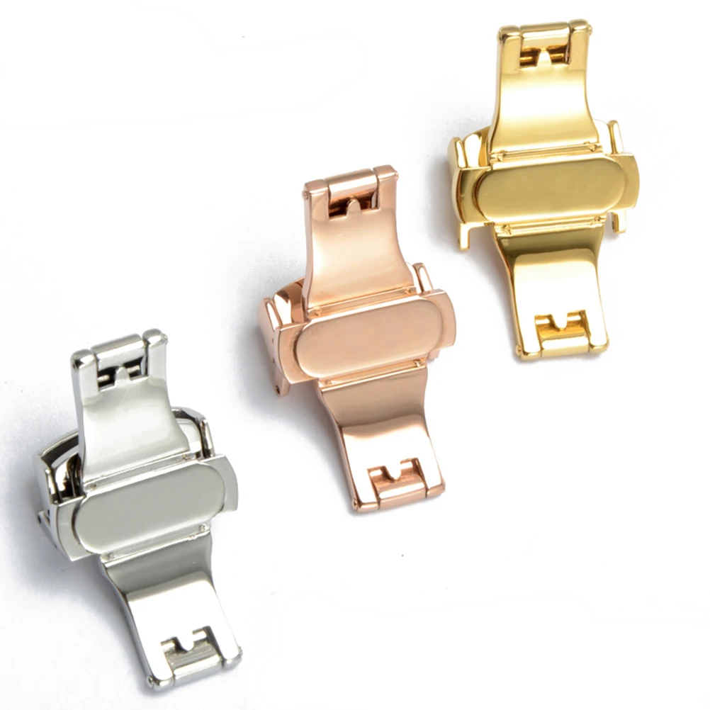 

Belt Butterfly Buckle Non Automatic Elastic Double Press Clasp Stainless Steel Bands High Quality 304L buckle thickness 2mm