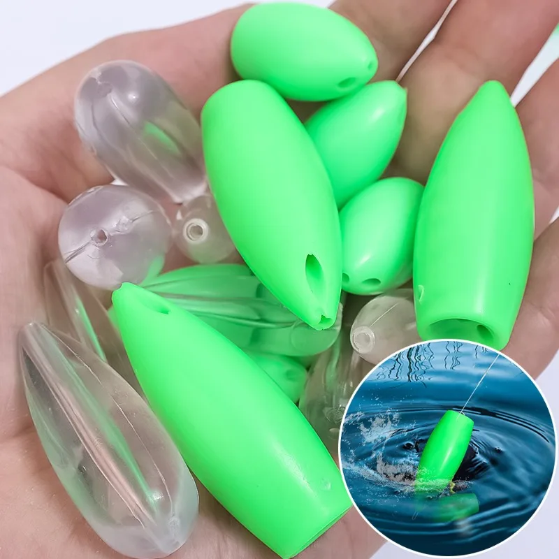 10pcs Fishing Lure Assisted Thrower Floating & Slow Sinking Help Throwing Device Long Casting Bombarda Booster with Swivel