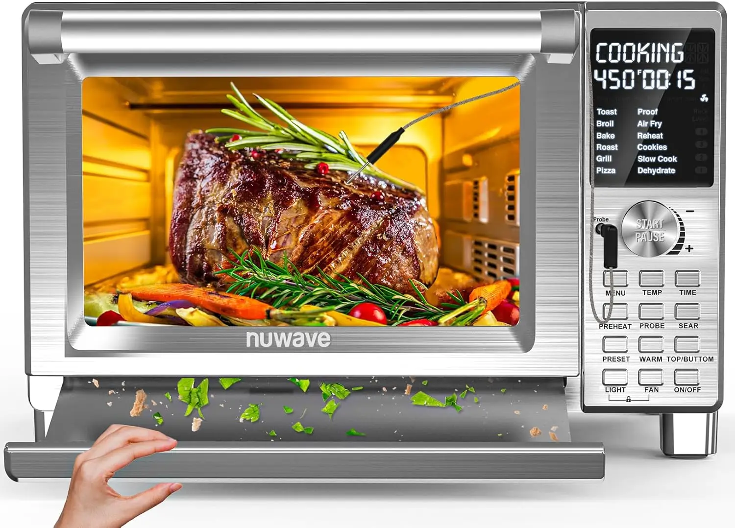 Air Fryer Toaster Oven, Improved 100% Super Convection, Quicker & Crispier Results, 100 Presets, Multi-Layer Even Cooking