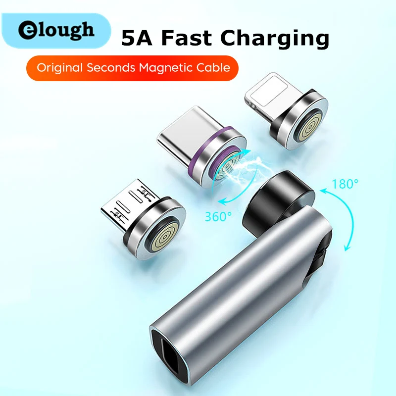 Elough 540° Type C Magnetic Cable Connector TypeC To lightning/Micro USB Plug Mobile Phone Cable Adapter Type C Magnetic Adapter