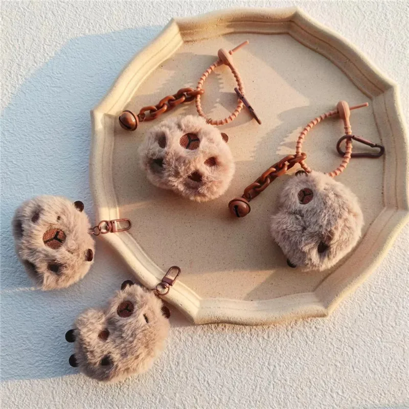 Capybara Keychain Adorable Brown Plush Toy Charm for School Backpack Cute Decorative Pendant Lightweight Gift Quality