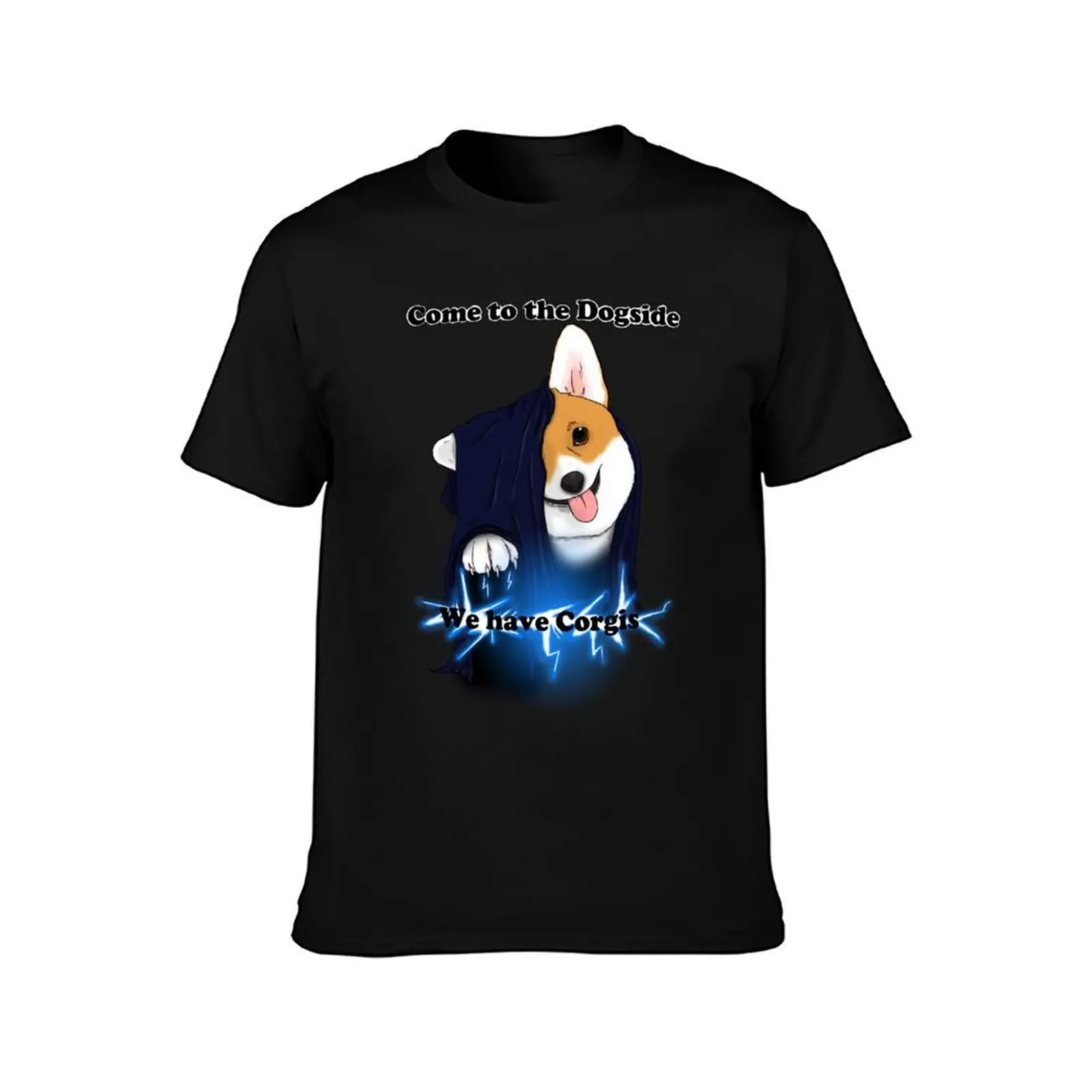 Come to the Dogside we have Corgis! T-Shirt, Summer Casual Cotton Tee, Oversized Streetwear Tops, Vintage Graphic Print
