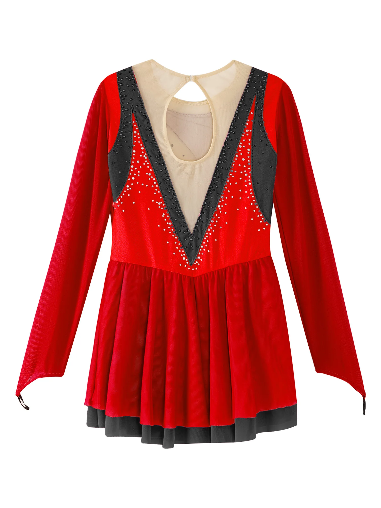 Vestido de baile de Ballet lírico para niños, leotardo de gimnasia rítmica, tutú, Ropa de baile, empalme de malla, disfraz de patinaje de lujo,