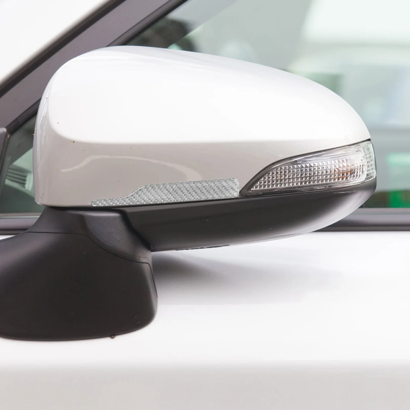 

2Pcs Car Carbon Fiber Rear View Decals Anti Collision Strip Mirror Protector Guard Scratch Resistant Wind Resistance Reduction