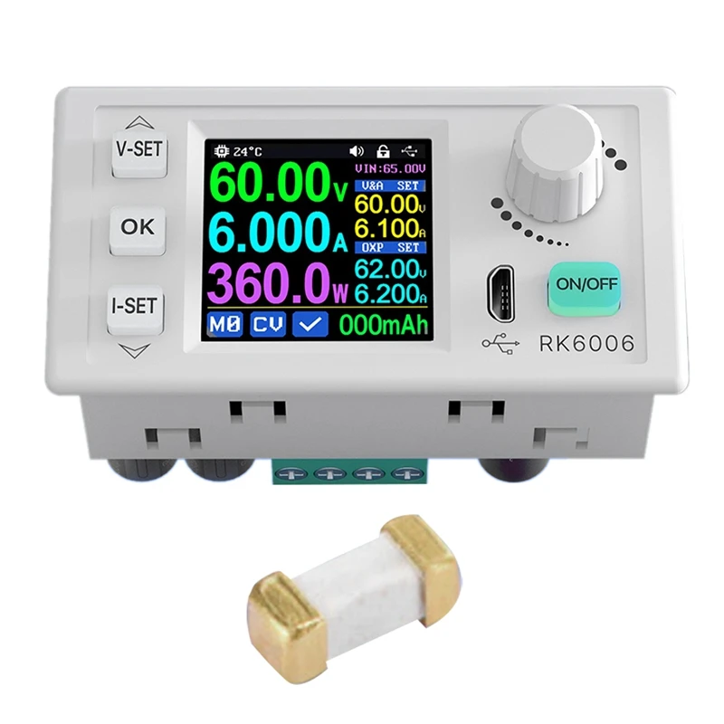 RK6006 Digital Control Power Supply Buck Converter 60V 6A 4 Digit COMM Adjustable DC to DC Step Down Voltage Bench