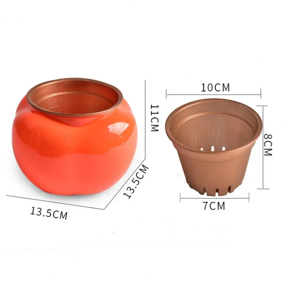 1 Set Flower Pot Dual Layer Hydroponic Plastic Decorative Plant Flower Pot with Water Container Lazy